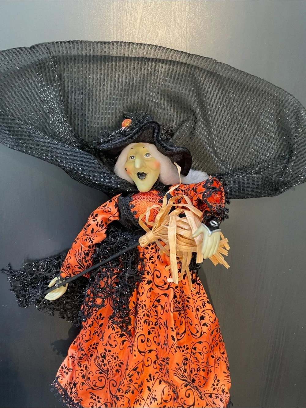 Halloween Witch  in Orange and Black